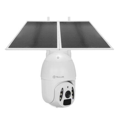 Cameră solară WiFi Tellur Smart, P&T, 3MP, 2K UltraHD, PIR, panou solar 20W, Alb 2
