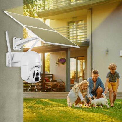 Cameră solară WiFi Tellur Smart, P&T, 3MP, 2K UltraHD, PIR, panou solar 20W, Alb 3