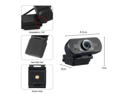 Cameră web Tellur Full HD, 2MP, autofocus, microfon, negru 7