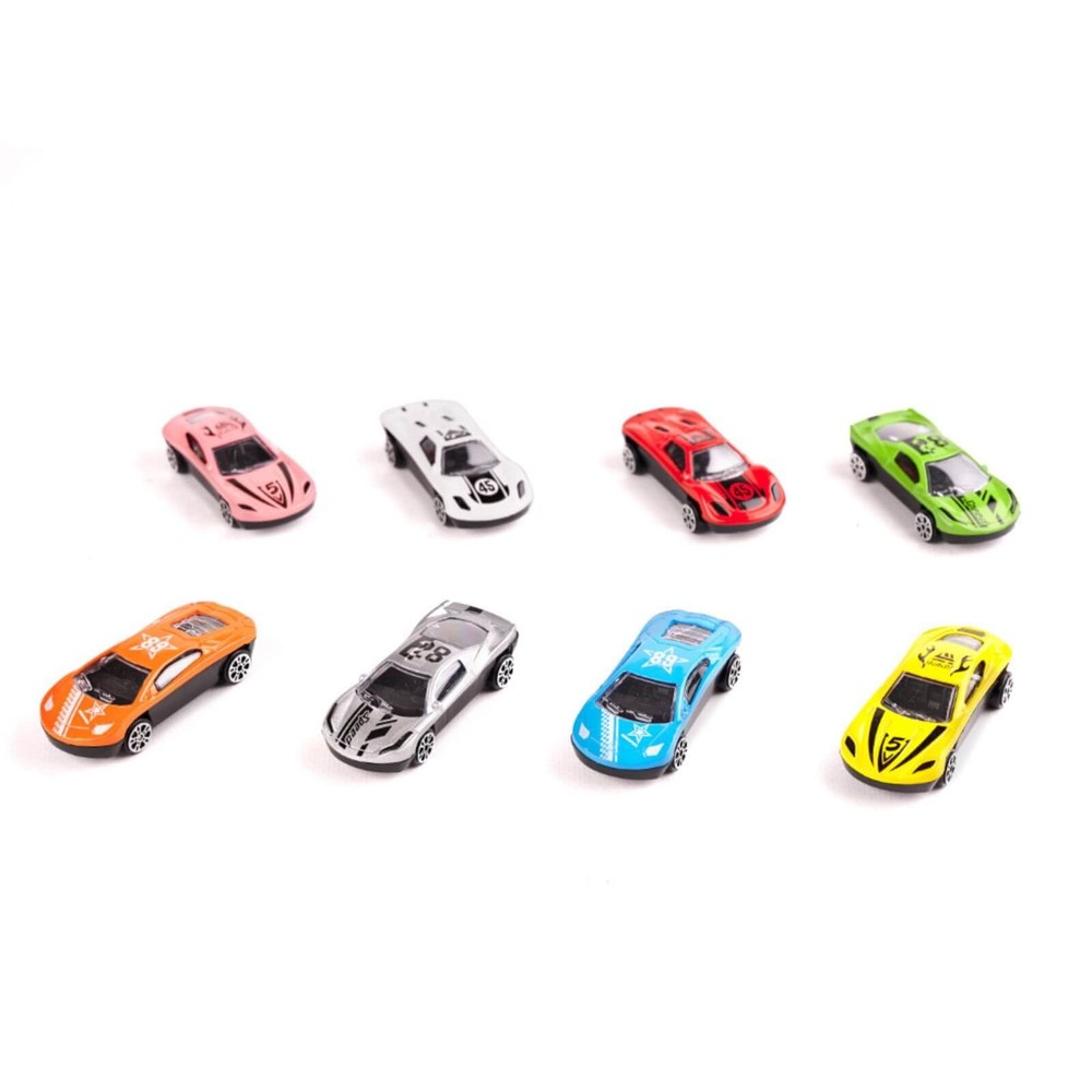 Camion Transport Jucărie cu Mașinuțe, Catapultă, Pistă Curse, 8 Mașini, Platformă, 210 cm, 3 ani+ 5