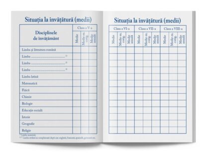 Carnet de elev pentru clasele V-VIII 2