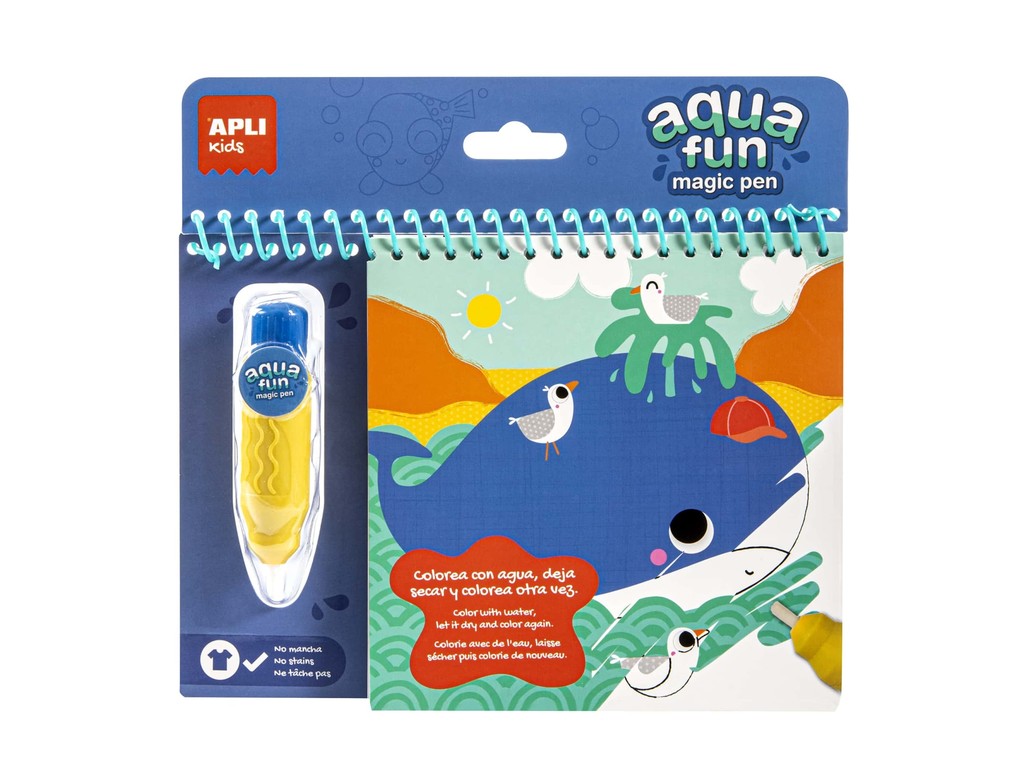 Carte de colorat Aqua FUN Magic Animale Marine include Magic Pen