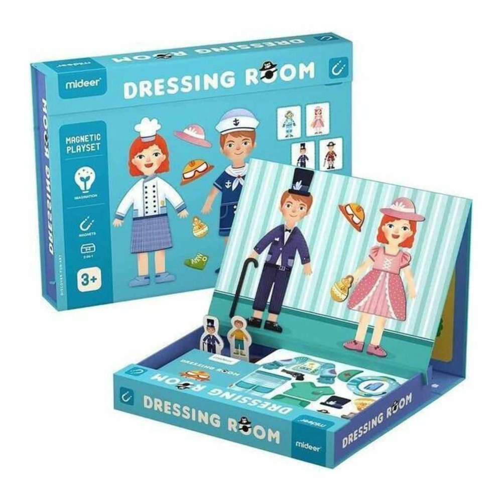 Carte Magnetică Puzzle, Dressing Room, 50 piese magnetice, 10 carduri și Joc Educativ de societate Magnet Stand Up 3