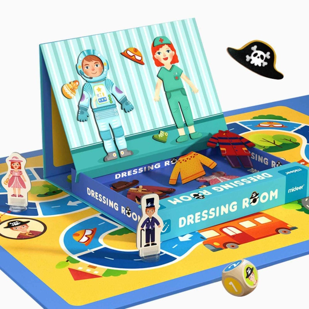 Carte Magnetică Puzzle, Dressing Room, 50 piese magnetice, 10 carduri și Joc Educativ de societate Magnet Stand Up 5