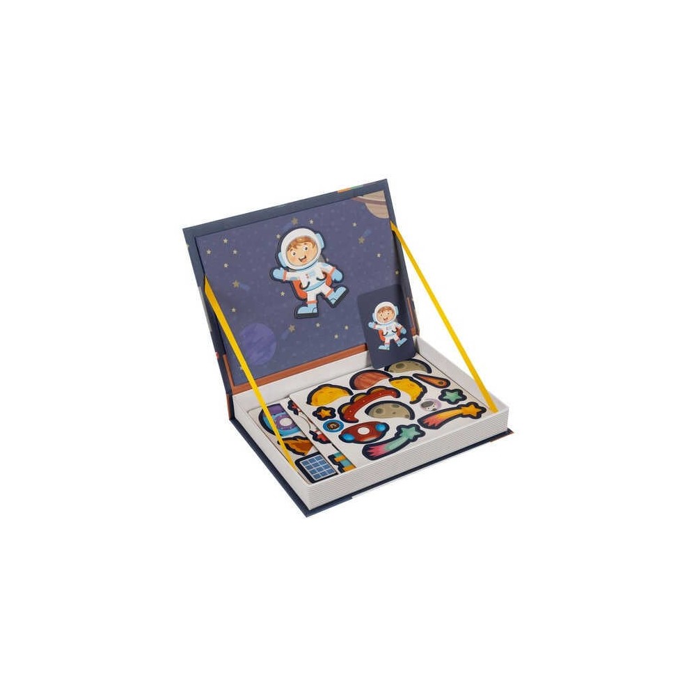 Carte magnetică, Spațiul Cosmic, Joc Puzzle cu 50 Piese Magnetice, STEAM 5