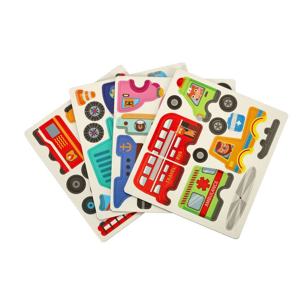 Carte magnetică, Transport, Joc Puzzle cu 66 Piese Magnetice, STEAM 6