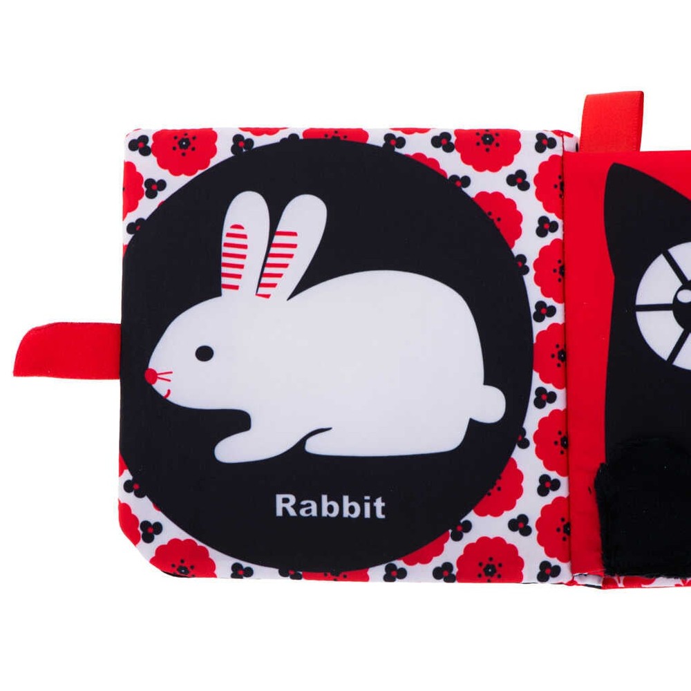 Carte senzorială bebeluși, imagini alb, negru, roșu, animale, 0 luni+, 15 x 15 x 2 cm 3