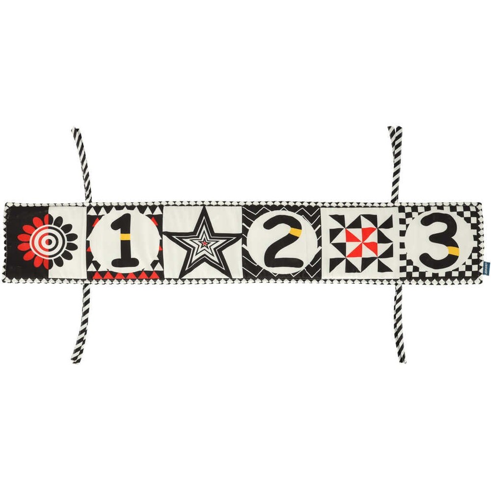 Carte senzorială bebeluși, imagini alb negru și contrast, 15 x 15 cm și protecție de pătuț, bufniță 5