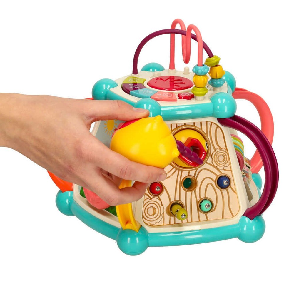 Centru de Activități Bebeluși, 7 în 1, Sortare Forme Geometrice, Joc Magnetic de Pescuit Hrănește Ciocănitoarea, Labirint, Clape, Ceas, Volan 2