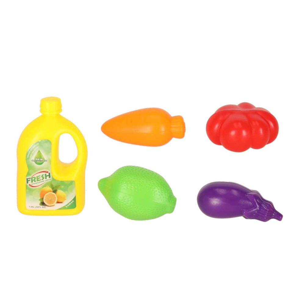 Chiuvetă de Jucărie pentru Copii, cu Apă Curgătoare și Accesorii de Bucătărie, 56 x 27 x 31cm, Roz 6