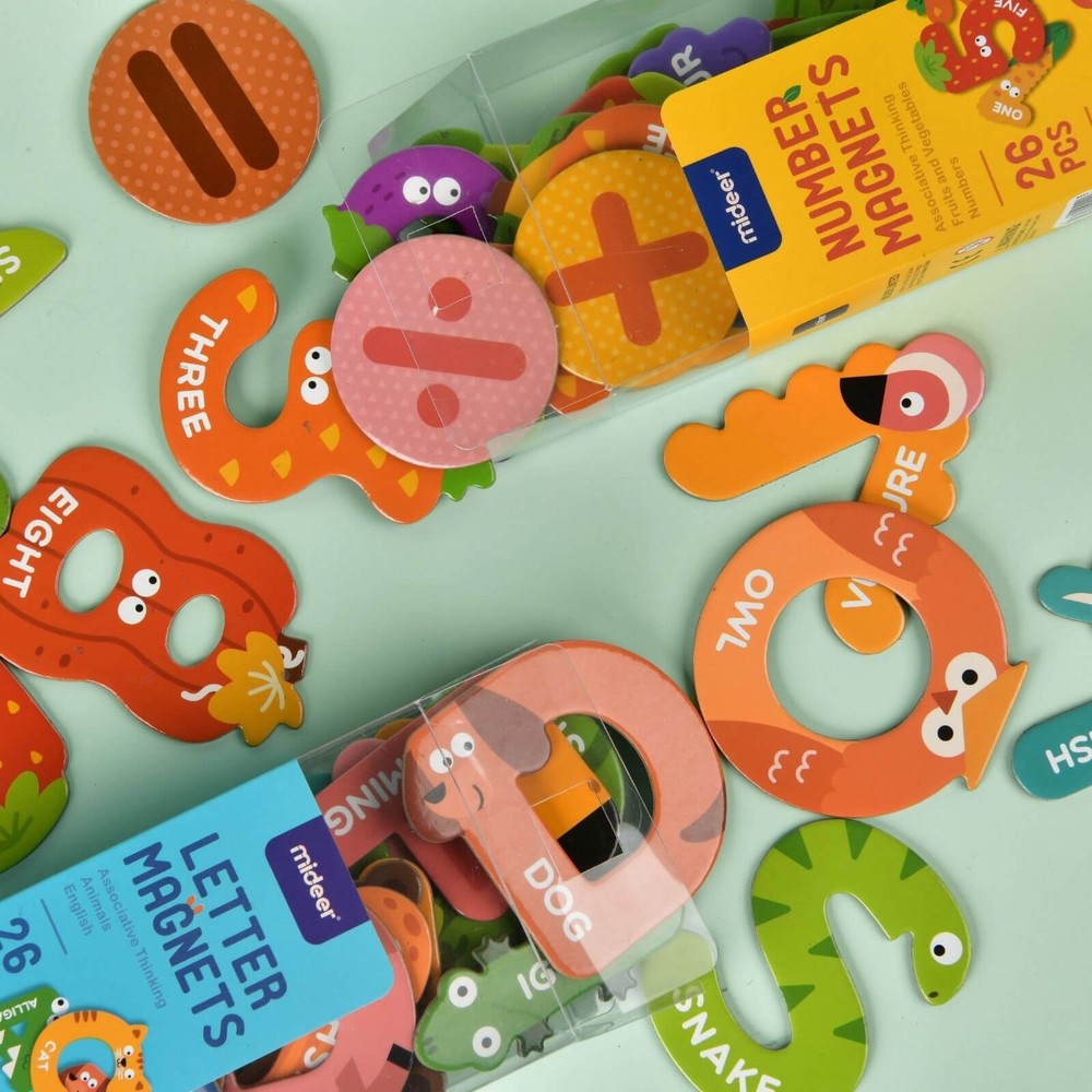 Cifre magnetice, 26 cifre și operații matematice, magnet pe tot spatele 6