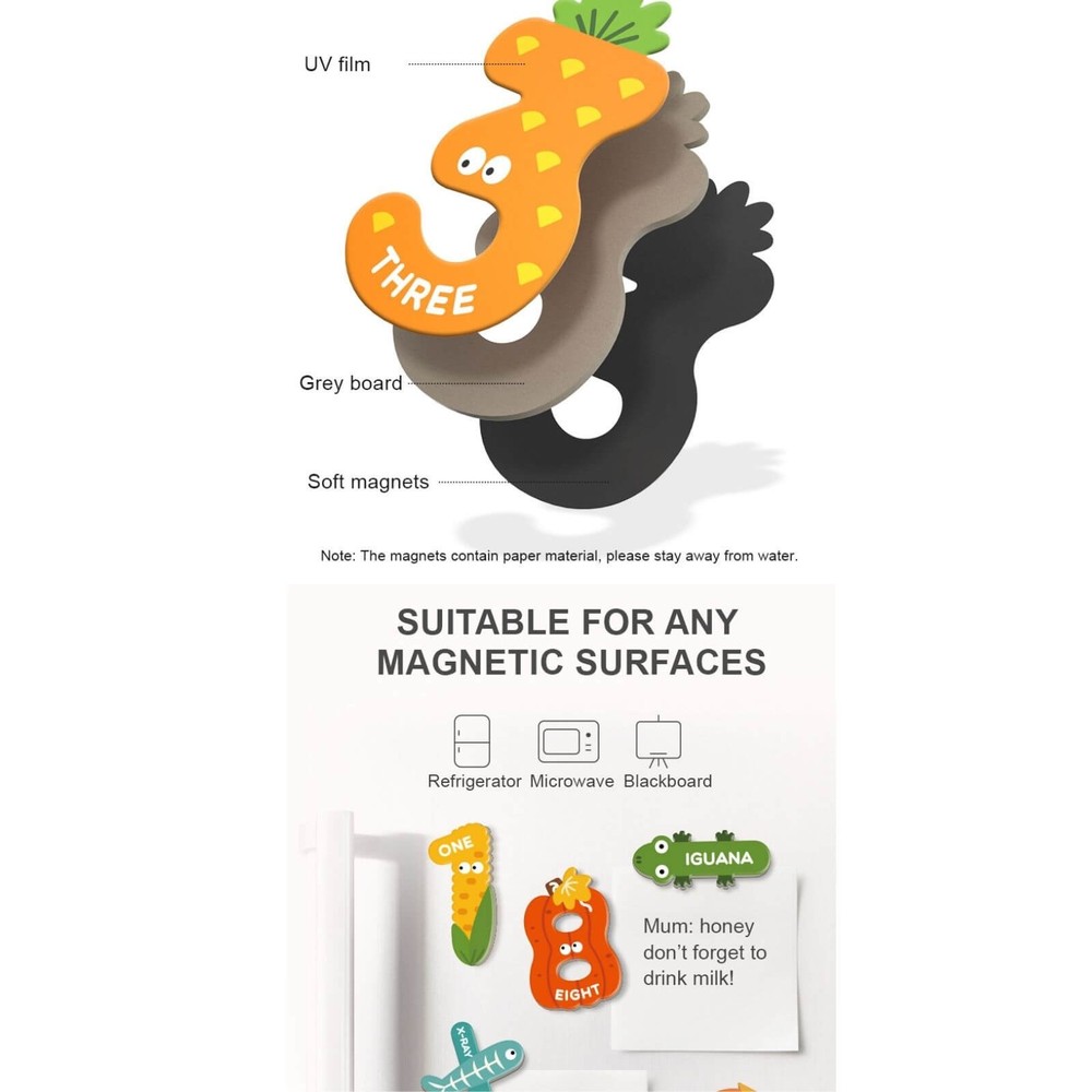 Cifre magnetice, 26 cifre și operații matematice, magnet pe tot spatele 9
