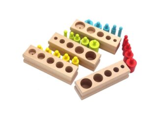 Cilindrii Montessori cilindrii colorați din lemn