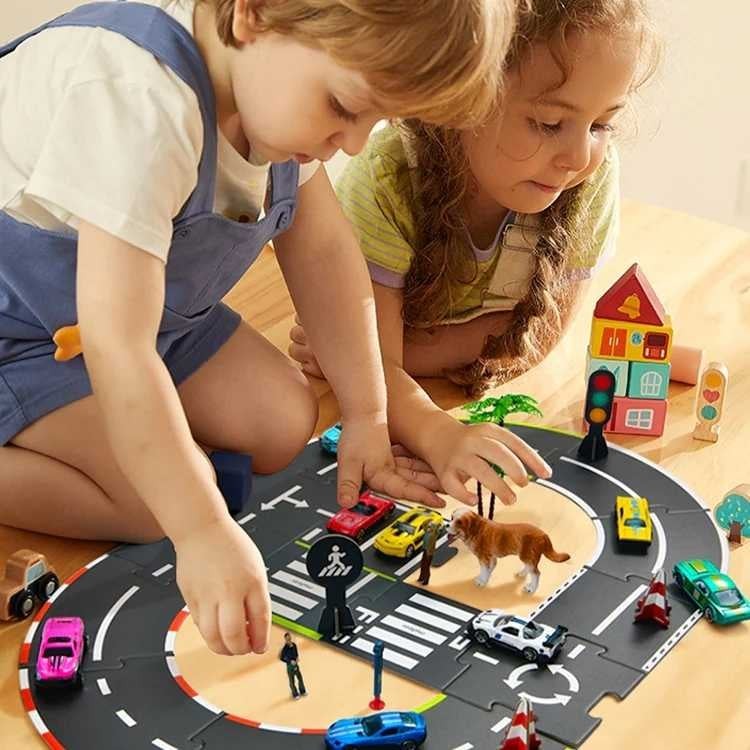 Circuit din carton, traseu auto, pentru jocul cu mașinuțele, ideal pentru jocurile de rol 2