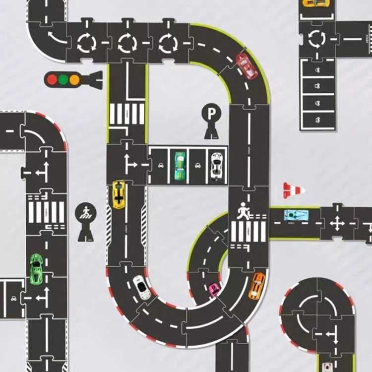 Circuit din carton, traseu auto, pentru jocul cu mașinuțele, ideal pentru jocurile de rol 4