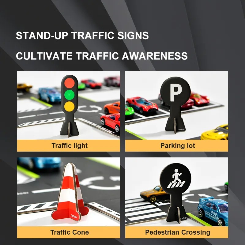 Circuit din carton, traseu auto, pentru jocul cu mașinuțele, ideal pentru jocurile de rol 9