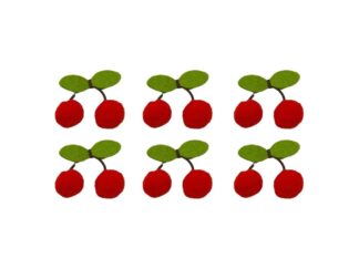 Cireșe din pâslă, cu adeziv, Roșii, 6 cm