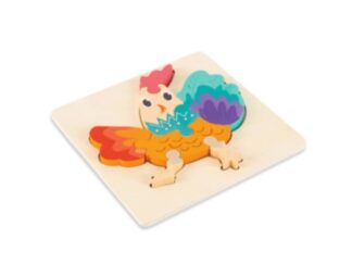 Cocoș Puzzle încastru din lemn