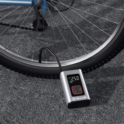 Compresor auto portabil Tellur, 150 PSI, 16L/min, 4000mAh, USB-C, aluminiu 12