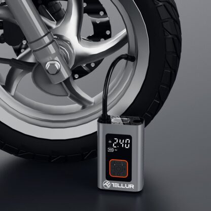 Compresor auto portabil Tellur, 150 PSI, 16L/min, 4000mAh, USB-C, aluminiu 13