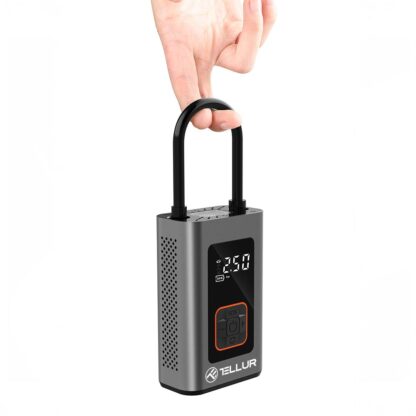 Compresor auto portabil Tellur, 150 PSI, 16L/min, 4000mAh, USB-C, aluminiu 2