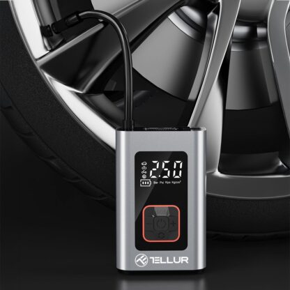 Compresor auto portabil Tellur, 150 PSI, 16L/min, 4000mAh, USB-C, aluminiu 9