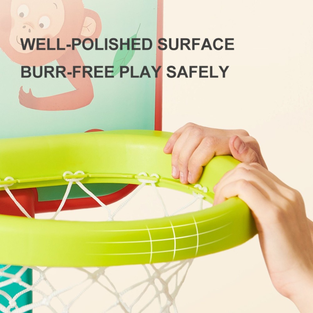 Coș de baschet pentru copii, pentru curte sau casă, cu activități pe ambele fețe darts magnetic sau inele 6