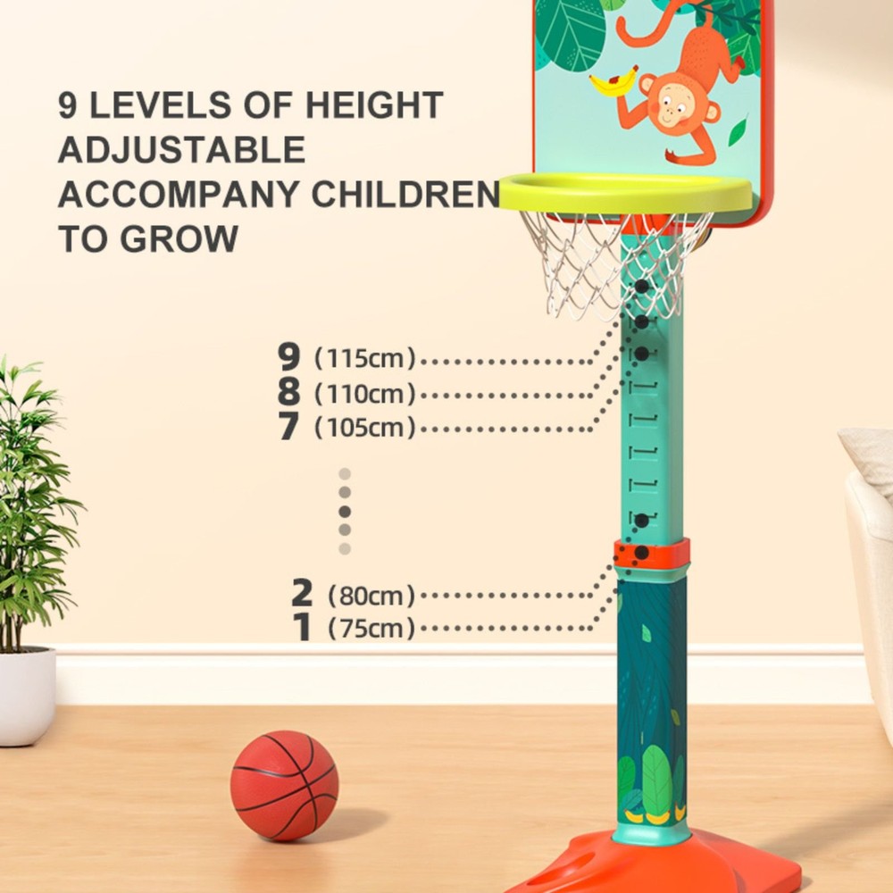 Coș de baschet pentru copii, pentru curte sau casă, cu activități pe ambele fețe darts magnetic sau inele 9