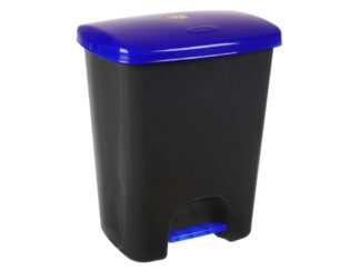 Coș de gunoi reciclare selectivă cu pedală 25 L corp gri capac color albastru