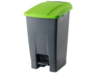Coș de gunoi reciclare selectivă cu pedală 70 L corp gri capac color verde