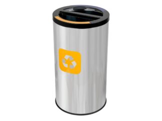 Coș inox colectare selectivă 2 compartimente 2 x 35 L