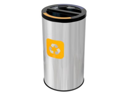 Coș inox colectare selectivă 2 compartimente 2 x 35 L