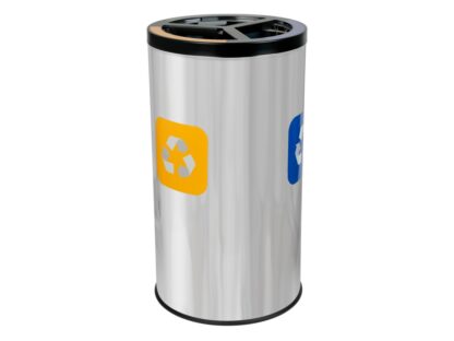 Coș inox colectare selectivă 3 compartimente 3 x 25 L 2
