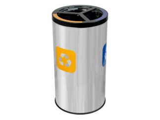 Coș inox colectare selectivă 3 compartimente 3 x 25 L