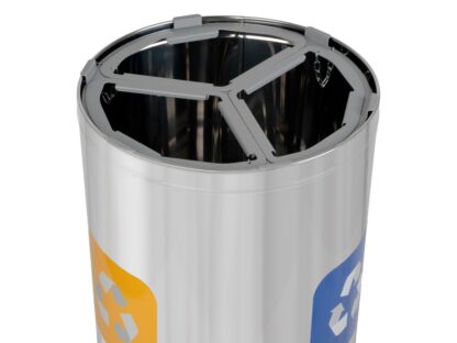 Coș inox colectare selectivă 3 compartimente 3 x 25 L 4