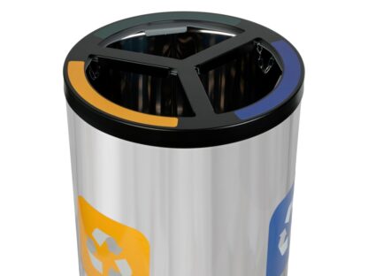 Coș inox colectare selectivă 3 compartimente 3 x 25 L 5