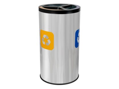 Coș inox colectare selectivă 3 compartimente cu găleată interioară, 3 x 20 L 2