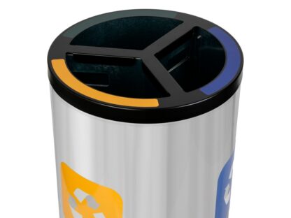 Coș inox colectare selectivă 3 compartimente cu găleată interioară, 3 x 20 L 5