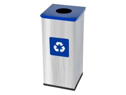 Coș inox colectare selectivă Eko Square Prestige 60 L - Albastru