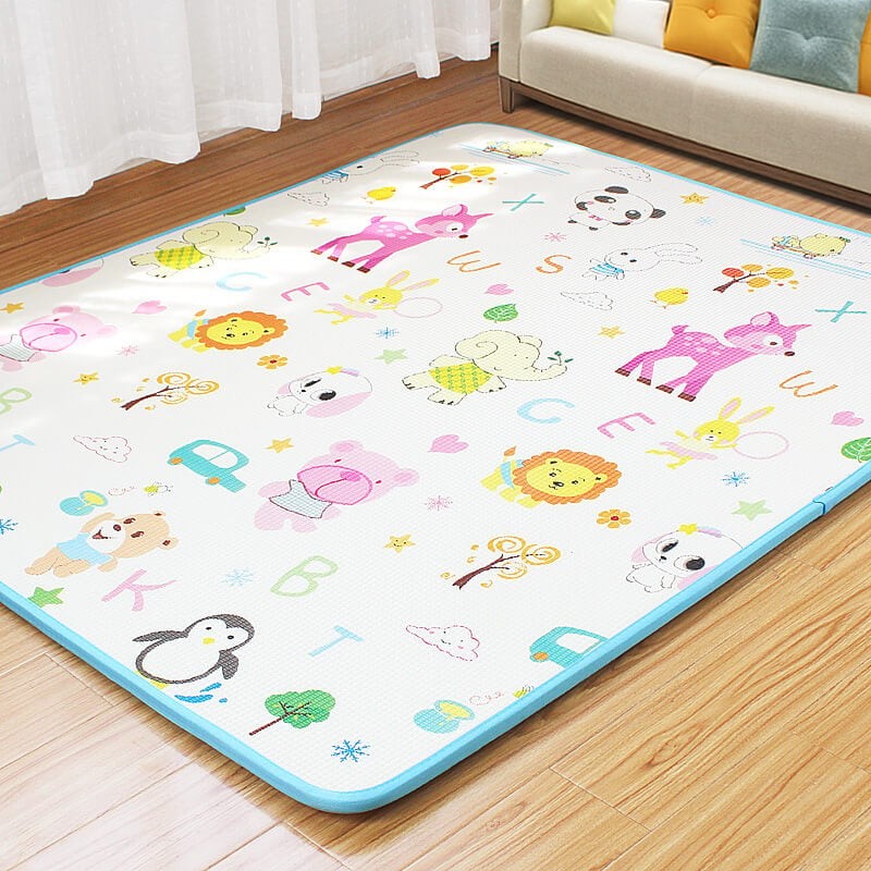 Covor de joacă, din spumă, cu 2 fețe, litere și animale, 180 x 120 cm 2