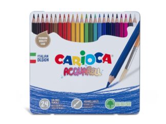 Creioane colorate CARIOCA Aquarell 24/set, în cutie metalică