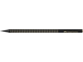 Creion grafit B triunghiular grip sparkle lemn negru midnight gold Faber-Castell