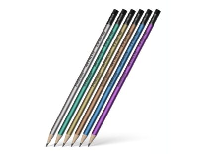 Creion triunghiular cu gumă Metallic HB 12 buc/cutie Erich Krause 2