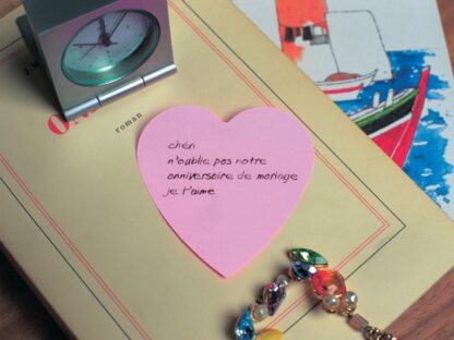 Cub notes adeziv 70 x 70 mm forme, Post-it inimă exemplu