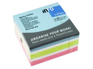 Cub notes adeziv 75 x 75 mm, multicolor, Info Notes