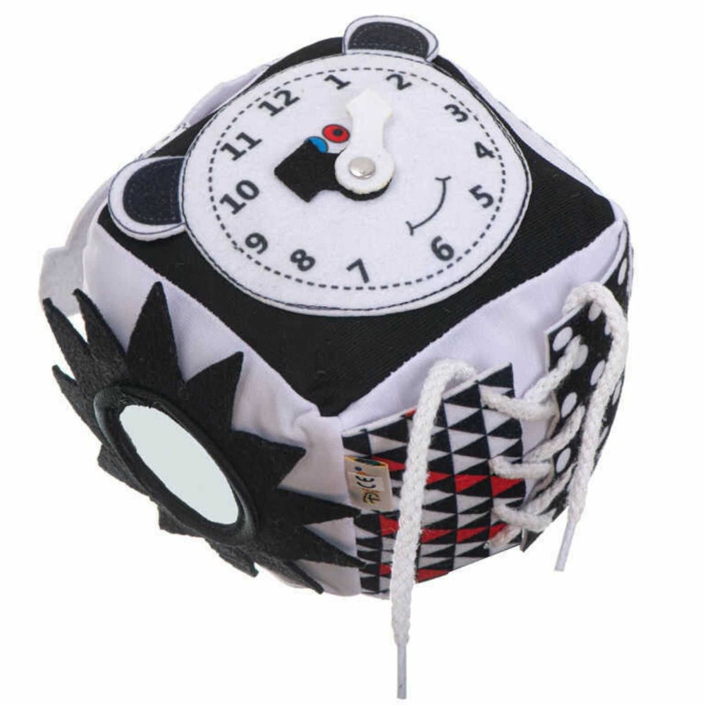 Cub senzorial cu texturi, contraste și activități pentru bebeluși 0 2 ani, 13 x 13 x 13 cm, soft busy block 8