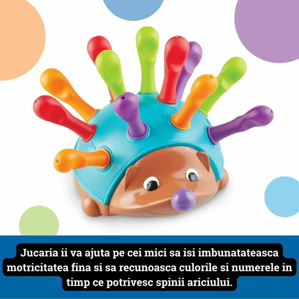 Culorile Ariciului, Jucărie motricitate și sortare culori, Arici cu Țepi, Ariciul Spike 18 luni+ 6