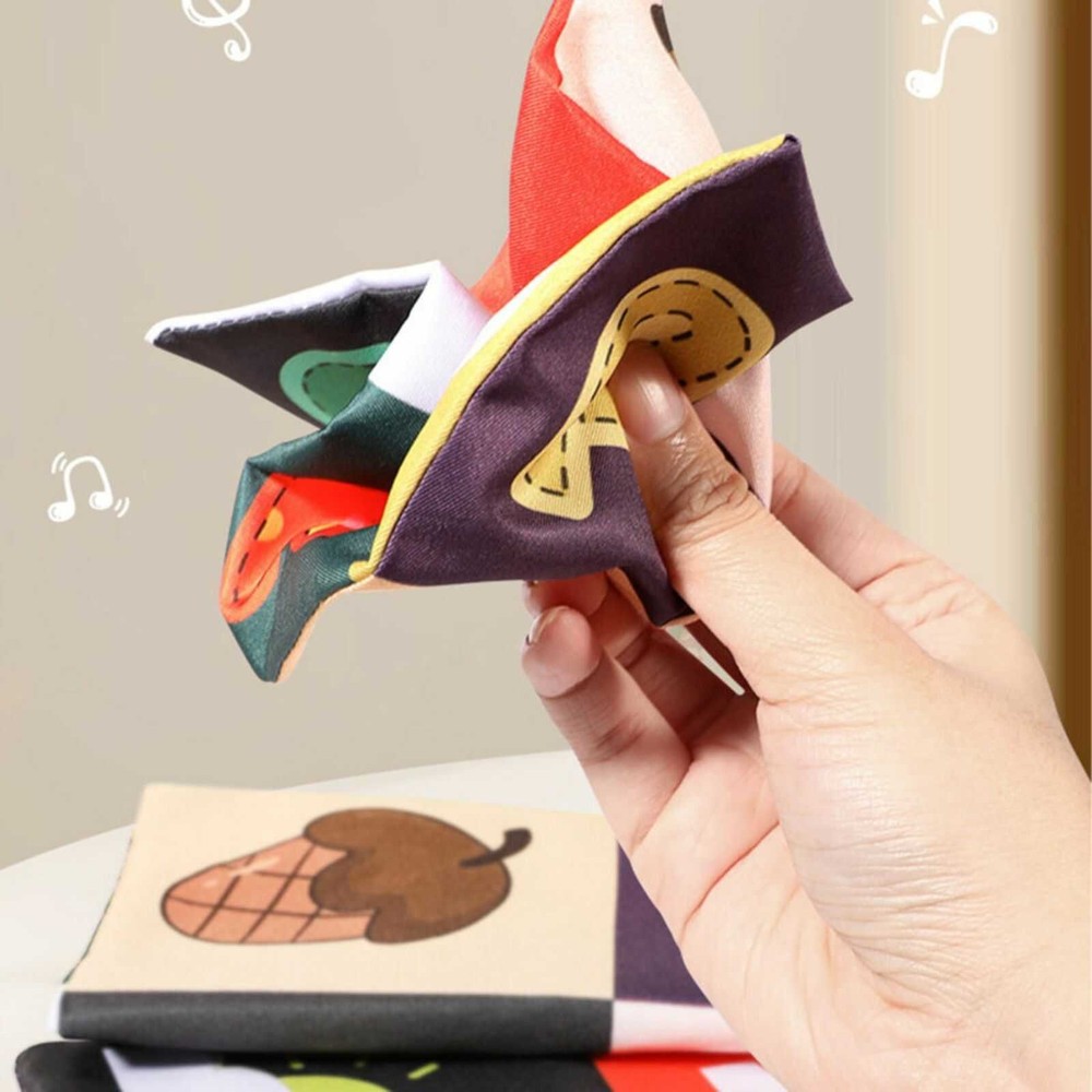 Cutie senzorială bebeluși cu șervețele și morcovi textili, jucărie educativă motricitate fină 4