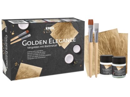 Deco-set Leaf Metal Golden Elegance Kreul 2