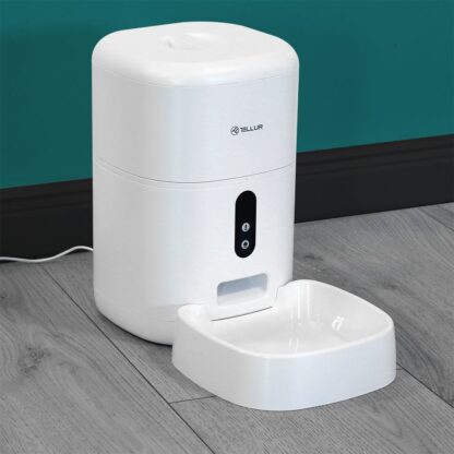 Dispenser hrană animale WiFi Tellur Smart, Cameră UltraHD, 4L, Alb 3